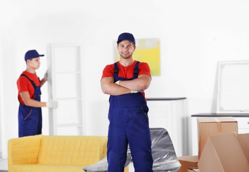 Moving crew using safe lifting techniques during a relocation