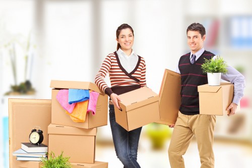 Furniture and boxes loaded into a van for a North London move