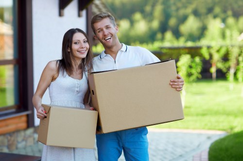Careful loading of household items for a flat relocation