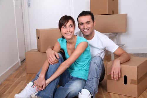Boxes prepared for a residential or business move in Finsbury Park