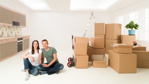 Local removals crew handling a shop or office move in North London